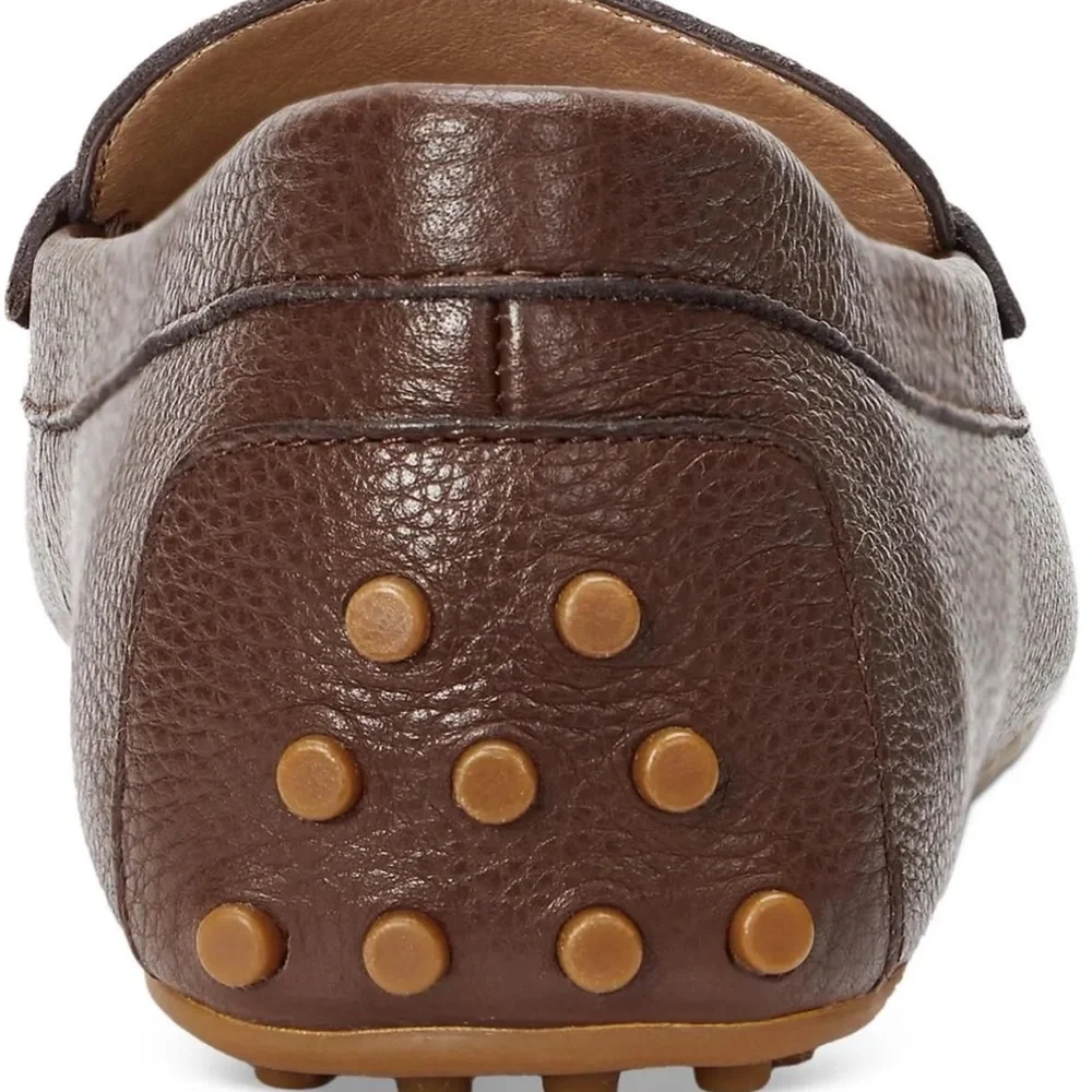 Lauren Ralph Lauren Womens Barnsbury Slip-on Driver Loafer Flats Dark Mahogan 8W - Picture 3 of 3